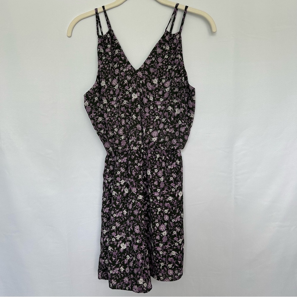 Miami Green with Purple Floral Patterned Romper‎
